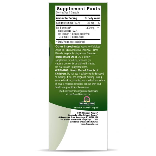 Bio-Enhanced Natural R-Lipoic Acid Box